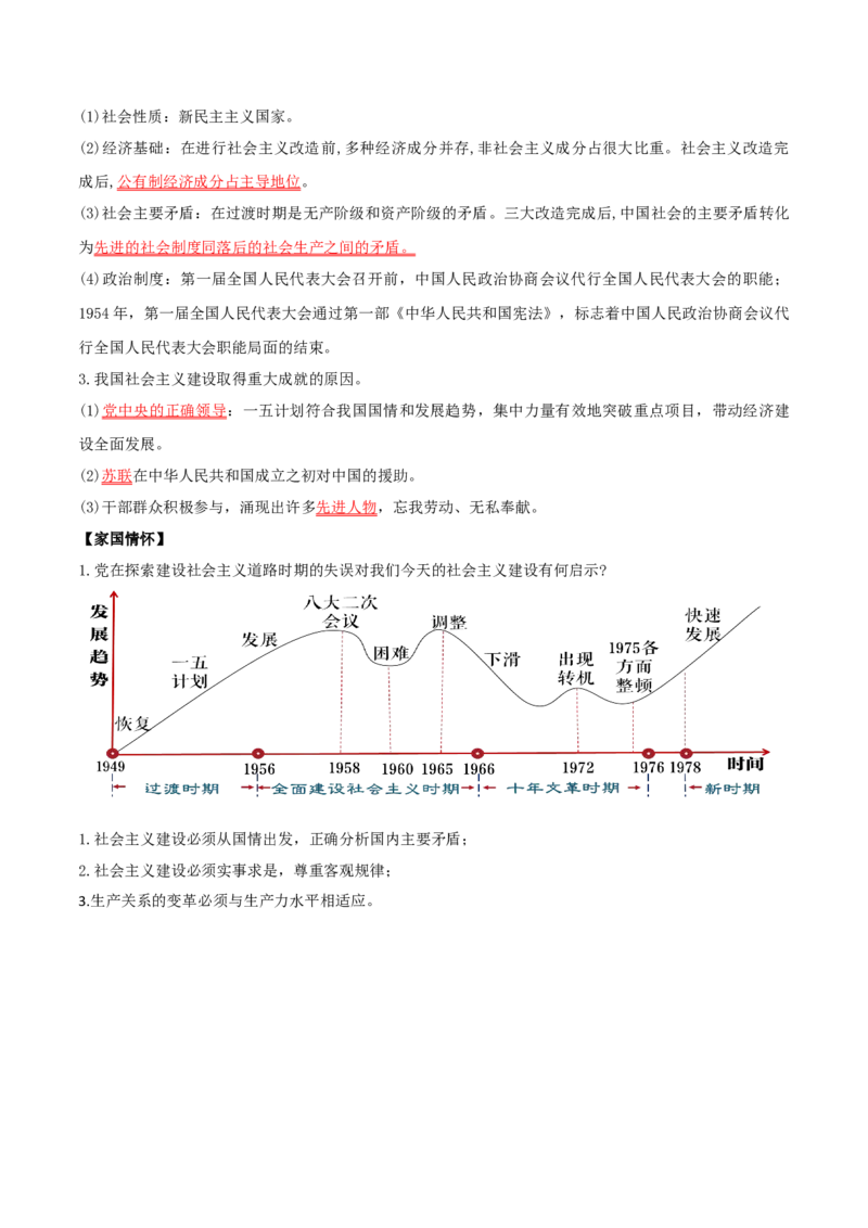 （知识清单）第二单元社会主义制度的建立与社会主义建设的探索_新八下历史_00、更新资料3月23日_第二套(4)_单元知识复习专项-U89_2024版