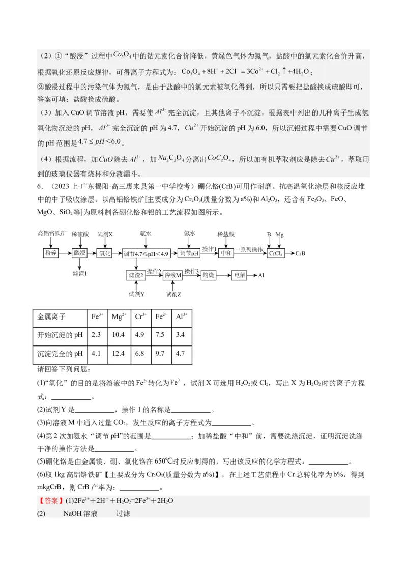 重难点10化学工艺流程-（解析版）_05高考化学_2024年新高考资料_3.2024专项复习_2024年高考化学热点&middot;重点&middot;难点专练（江苏专用）