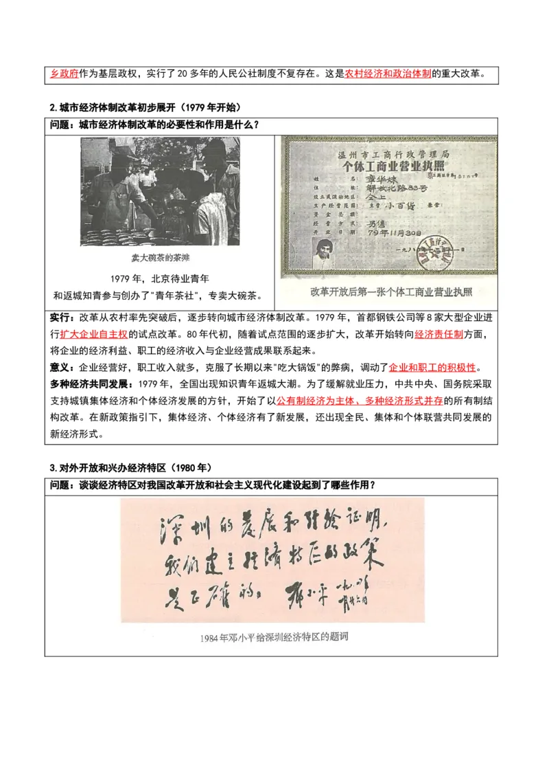 第三单元改革开放与中国特色社会主义的开创（知识清单）（答案版）_新八下历史_00、更新资料3月23日_第二套(4)_单元知识复习专项-U89_2026版