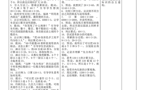 2.1口算除法核心素养教案（表格式）三年级下册数学人教版_26春人教版数学三下_00、教案3套完整版_第2套表格式核心素养教案-全册合在一起_课课教案_第2单元除数是一位数的除法