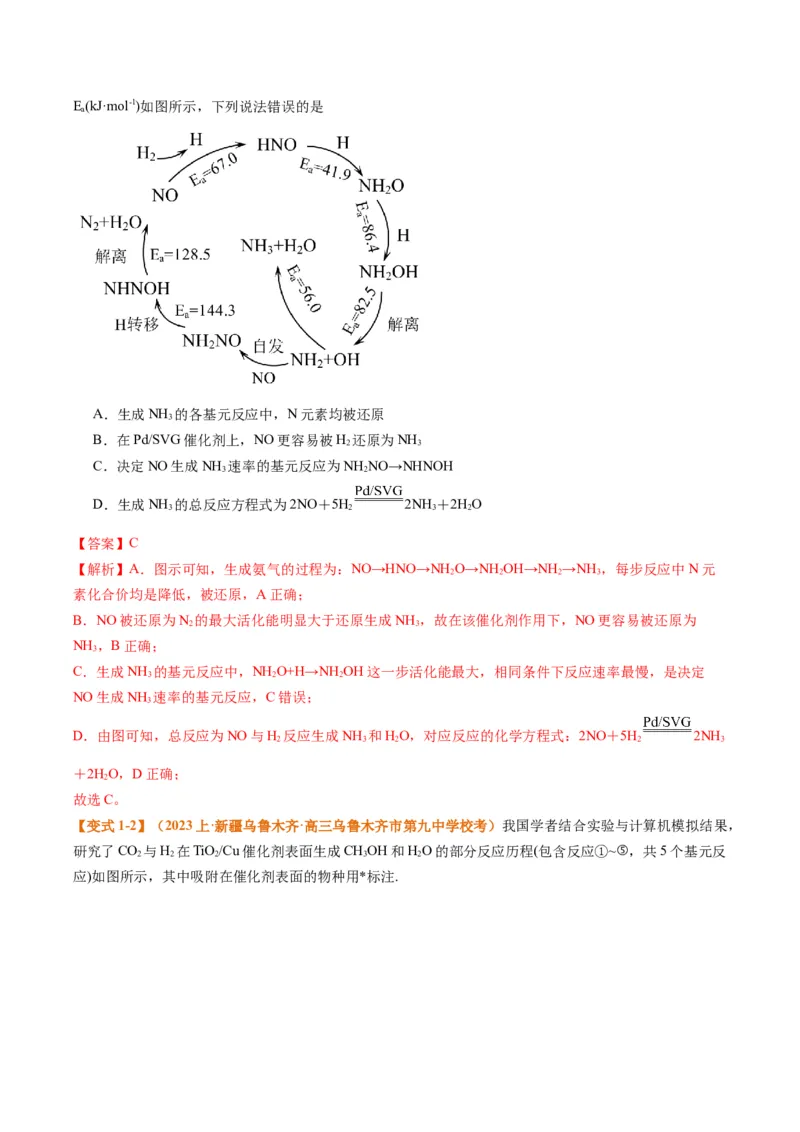 题型10反应微观机理分析速率方程及其应用（解析版）_05高考化学_2024年新高考资料_2.2024二轮复习_2024年高考化学二轮热点题型归纳与变式演练（新高考通用）