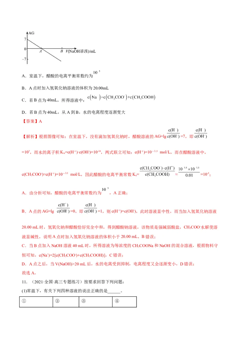 解密08水溶液中的离子平衡（讲义）-高频考点解密2022年高考化学二轮复习讲义+分层训练（全国通用）（解析版）_05高考化学_通用版（老高考）复习资料_2023年复习资料_二轮复习