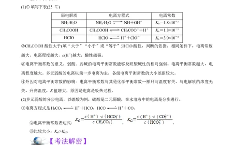 解密08水溶液中的离子平衡（讲义）-高频考点解密2022年高考化学二轮复习讲义+分层训练（全国通用）（解析版）_05高考化学_通用版（老高考）复习资料_2023年复习资料_二轮复习