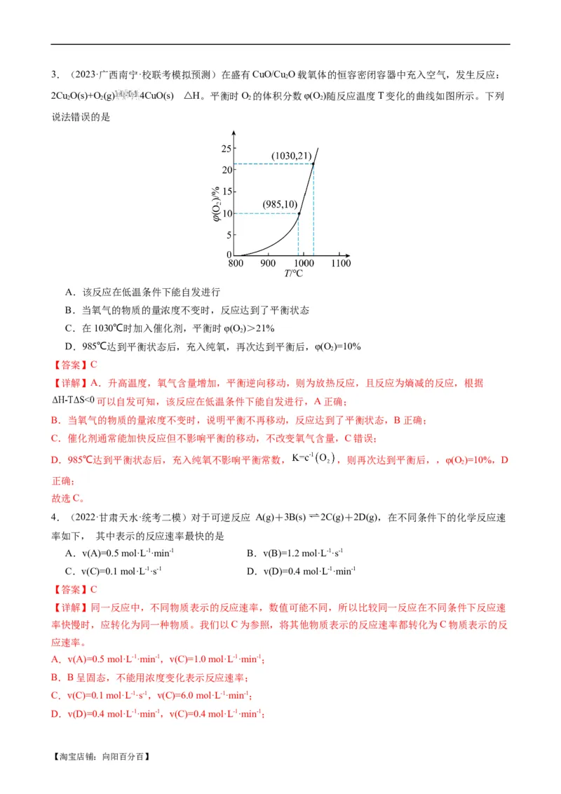 重难点11化学反应速率与化学平衡-2024年高考化学热点&middot;重点&middot;难点专练（新高考专用）（解析版）_05高考化学_新高考复习资料_2024年新高考资料_❤专项复习资料_教师版（含答案解析）