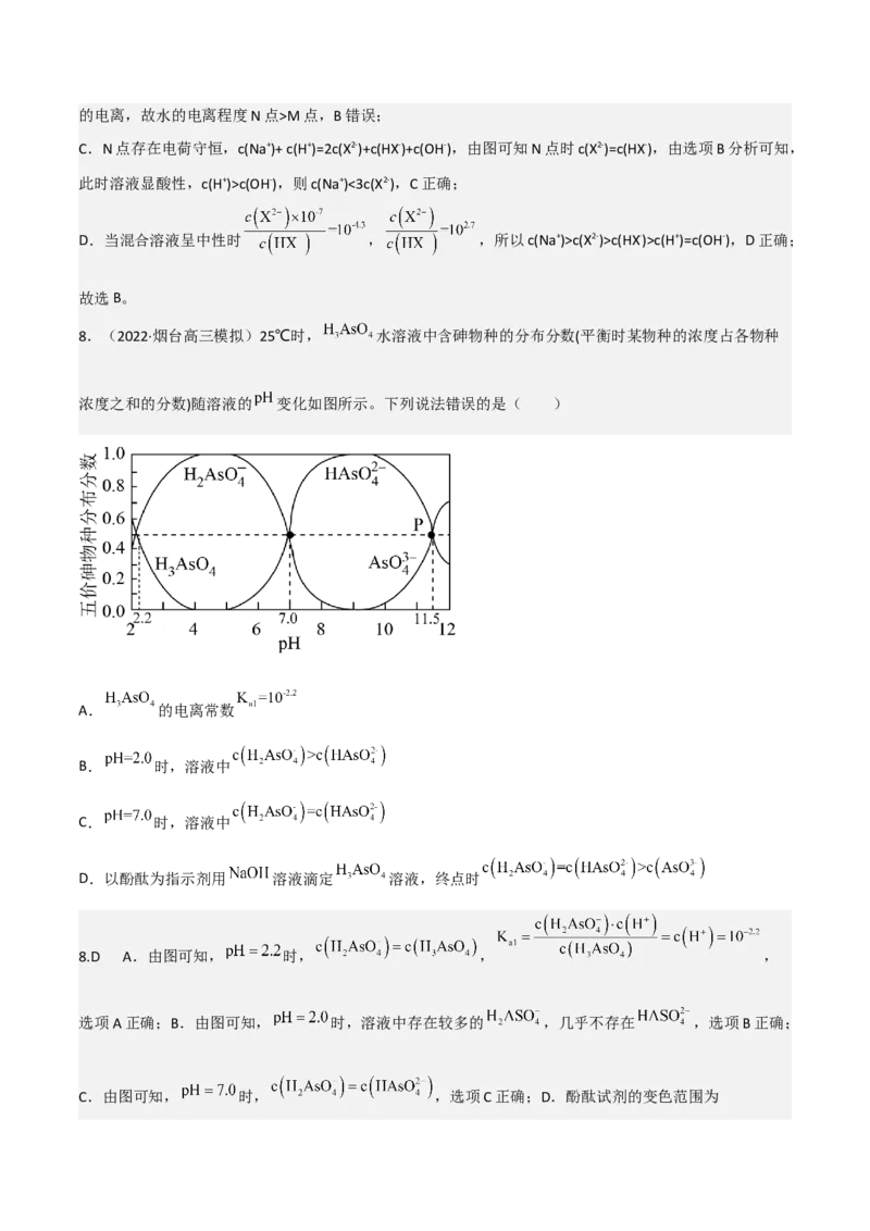 高频考点33离子浓度的大小比较-2023年高考化学二轮复习高频考点51练（解析版）_05高考化学_新高考复习资料_2023年新高考资料_二轮复习_2023年高考化学二轮复习高频考点51练292724123