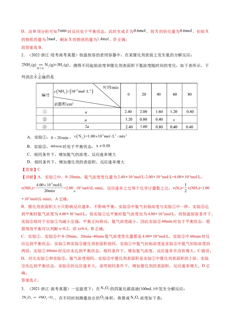 重难点11化学反应速率与化学平衡-2024年高考化学热点&middot;重点&middot;难点专练（新高考专用）（解析版）_05高考化学_2024年新高考资料_3.2024专项复习