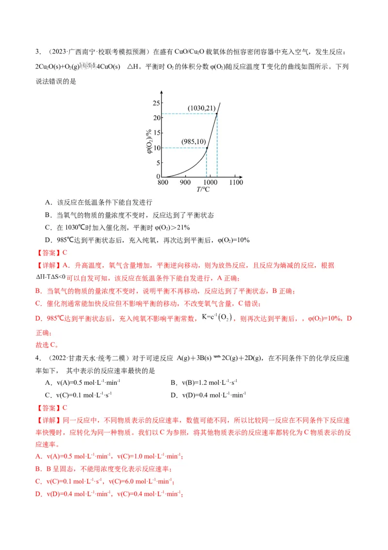 重难点11化学反应速率与化学平衡-2024年高考化学热点&middot;重点&middot;难点专练（新高考专用）（解析版）_05高考化学_2024年新高考资料_3.2024专项复习