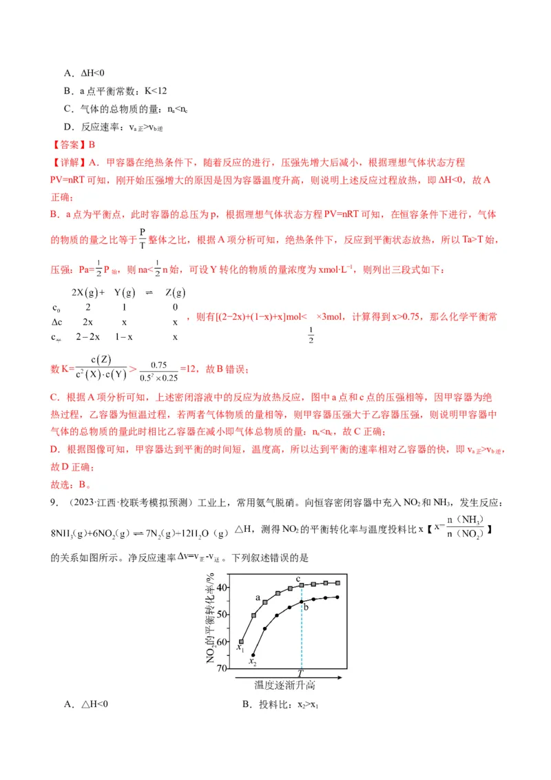 重难点11化学反应速率与化学平衡-2024年高考化学热点&middot;重点&middot;难点专练（新高考专用）（解析版）_05高考化学_2024年新高考资料_3.2024专项复习