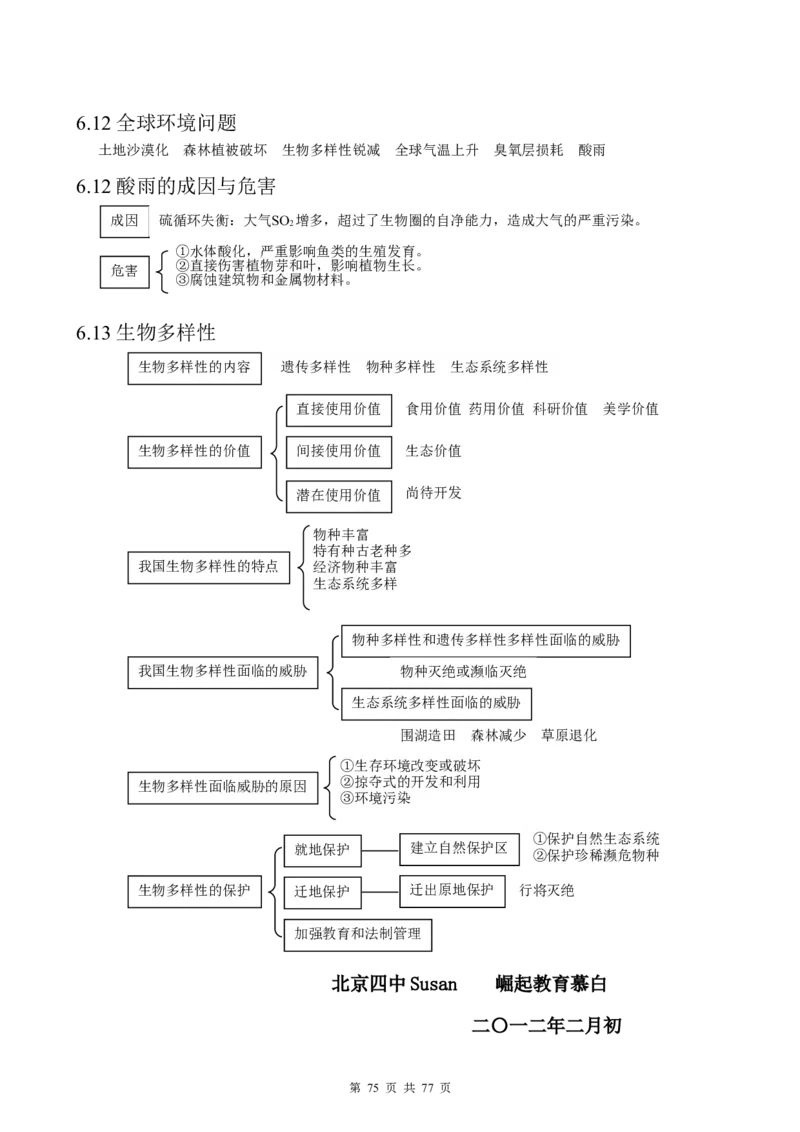 （超详）高中生物知识点归纳汇总_小初高知识点归纳汇总