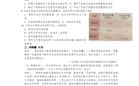 4.12民族大团结课时练习-部编版八年级历史下册_新八下历史_00、更新资料3月23日_第二套(4)_专项练习