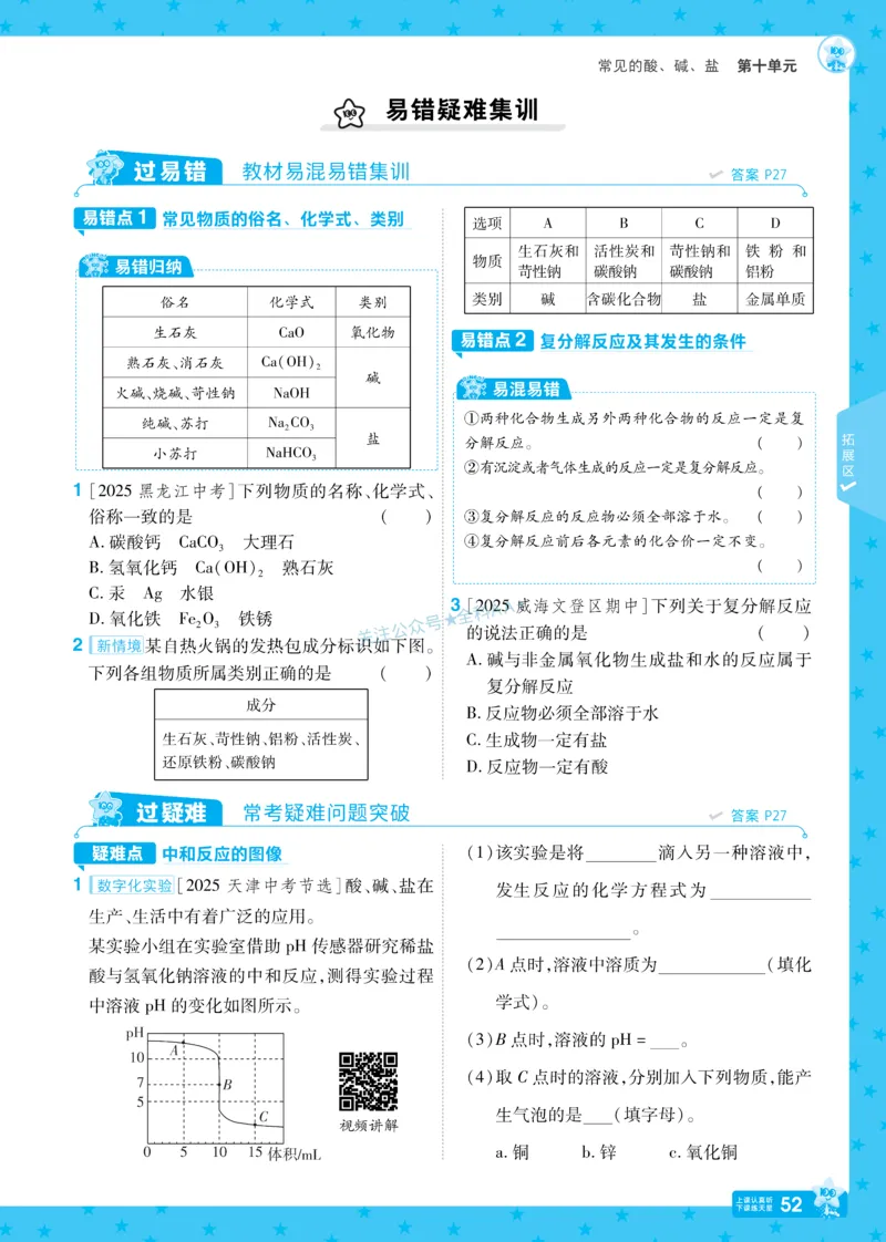 2026《初中化学&bull;一遍过》9年级下册(人教)_2026春《初中一遍过》系列_2026《天星教育&bull;一遍过》（9年级下册）（化学）（RJ）