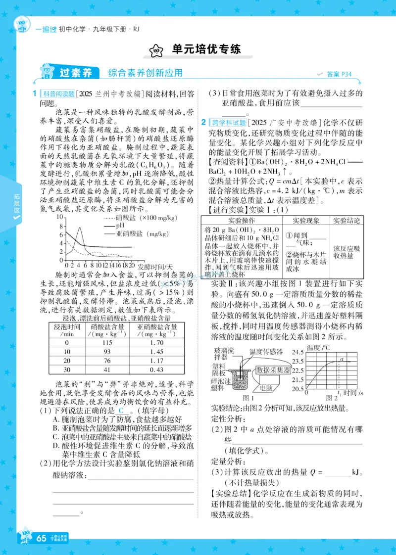 2026《初中化学&bull;一遍过》9年级下册(人教)_2026春《初中一遍过》系列_2026《天星教育&bull;一遍过》（9年级下册）（化学）（RJ）