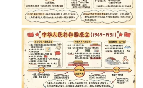 第一单元中华人民共和国成立和社会主义制度的建立（AI知识卡片）统编版新教材_新八下历史_00、更新资料3月23日_第二套(4)_单元知识复习专项-U89_2026版