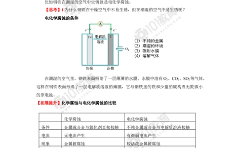 选择性必修1第四章第三节金属的腐蚀与防护_新人教版高二化学选修一、二、三_新人教版高中化学选择性必修第一册_高二化学（选择性必修第一册）学案练习