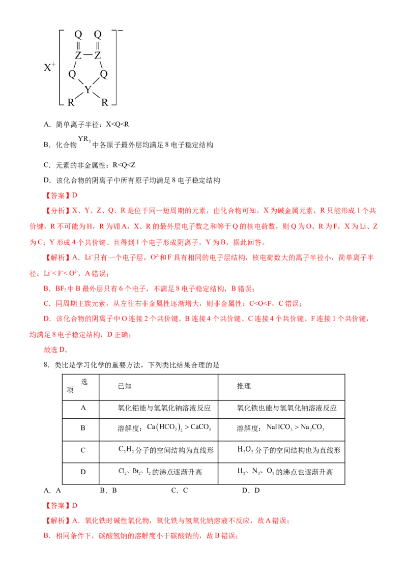 黄金卷08-赢在高考黄金8卷备战2024年高考化学模拟卷（辽宁专用）（解析版）_05高考化学_2024年新高考资料_4.2024高考模拟预测试卷
