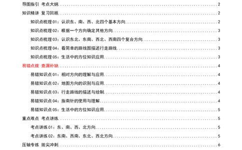 专题01位置与方向(一)（导图+知识精讲+易错点拨+2大考点讲练+优选压轴题专练共28题）-（学生版）_26春人教版数学三下_19、赠送其它资料_新建文件夹_三年级数学下册（人教版）_2025版