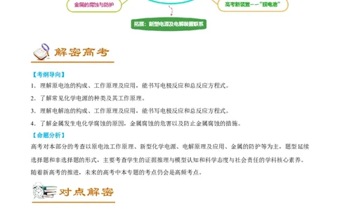 解密09电化学基础（讲义）-高频考点解密2022年高考化学二轮复习讲义+分层训练（全国通用）（解析版）_05高考化学_通用版（老高考）复习资料_2023年复习资料_二轮复习