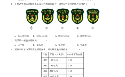 （选择题专练50题）第五单元国防建设与外交成就（学生版）_新八下历史_00、更新资料3月23日_第二套(4)_单元知识复习专项-U89_2024版