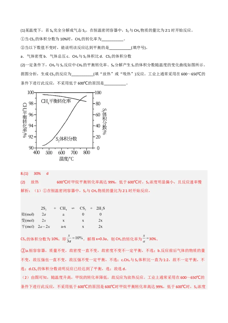高频考点29化学反应速率平衡图像-2023年高考化学二轮复习高频考点51练（解析版）_05高考化学_新高考复习资料_2023年新高考资料_二轮复习_2023年高考化学二轮复习高频考点51练292724123