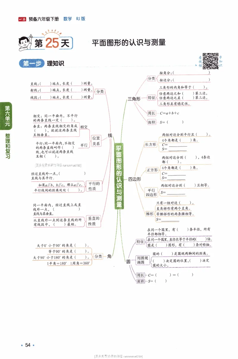 26春《一本预备六年级下册》人教数学_26春人教版数学三下_09、练习题+试卷合集_-26春《预备新学期》_26春《一本预备6年级下册》人教数学