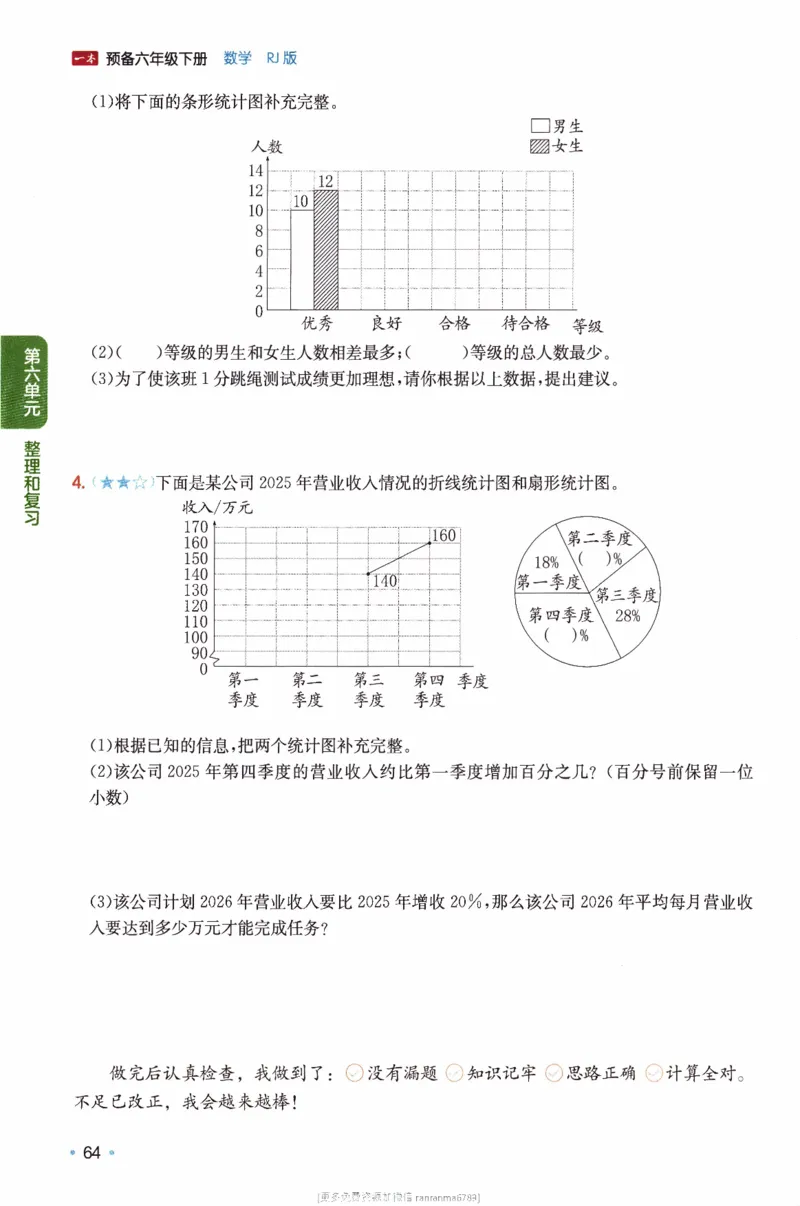 26春《一本预备六年级下册》人教数学_26春人教版数学三下_09、练习题+试卷合集_-26春《预备新学期》_26春《一本预备6年级下册》人教数学