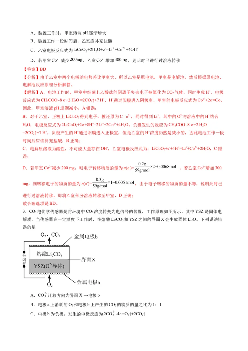 题型11新型电化学装置分析（解析版）_05高考化学_2024年新高考资料_2.2024二轮复习_2024年高考化学二轮热点题型归纳与变式演练（新高考通用）