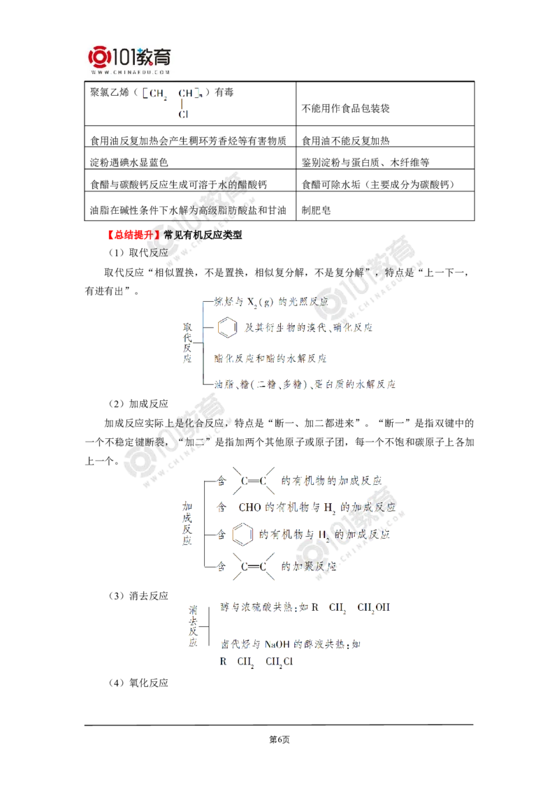 复习专题：常见有机物及其性质_新人教版高二化学选修一、二、三_新人教版高中化学选择性必修第三册_高二化学（选择性必修第三册）学案练习