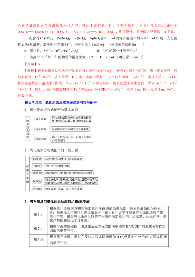 解密03氧化还原反应（讲义）-高频考点解密2021年高考化学二轮复习讲义+分层训练（浙江专版）_05高考化学_新高考复习资料_2021新高考资料