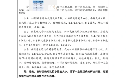 7.2小数比大小_教学设计_26春人教版数学三下_00、更新资料3月18日_教学设计(3)_3年级下册（教案）新插图_第7单元小数的初步认识