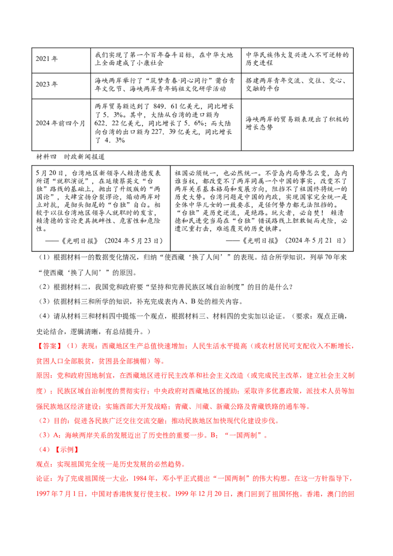 第14课海峡两岸的交往（教师版）_新八下历史_00、更新资料3月23日_第二套(4)_同步讲义-U15_2025版