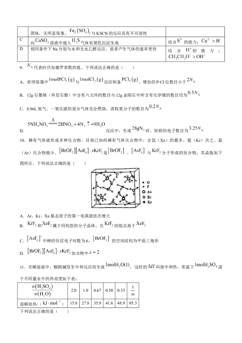 重庆市第一中学2023届高三下学期3月月考化学公众号：一枚试卷君_05高考化学_高考模拟题_新高考_重庆市第一中学2023届高三下学期3月月考化学