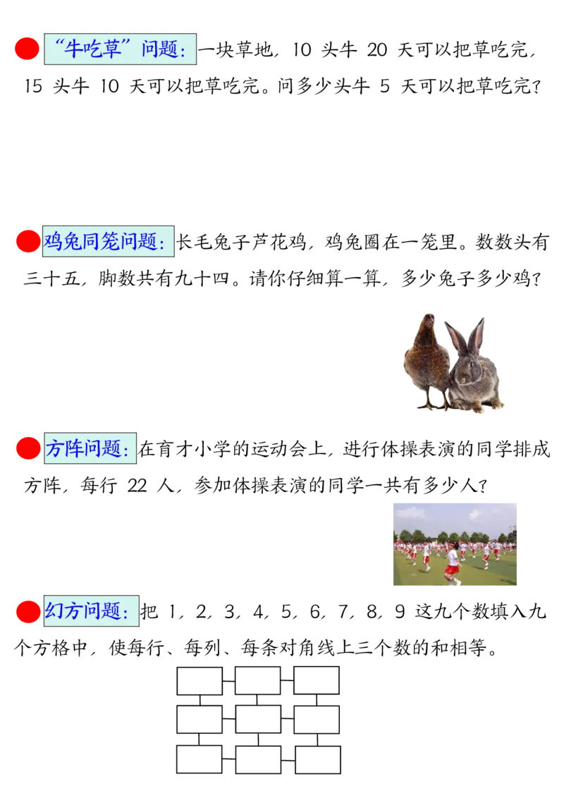 2026春7页完整版三下数学期末常考易错思维应用题母题-空白_26春人教版数学三下_06、小纸条合集