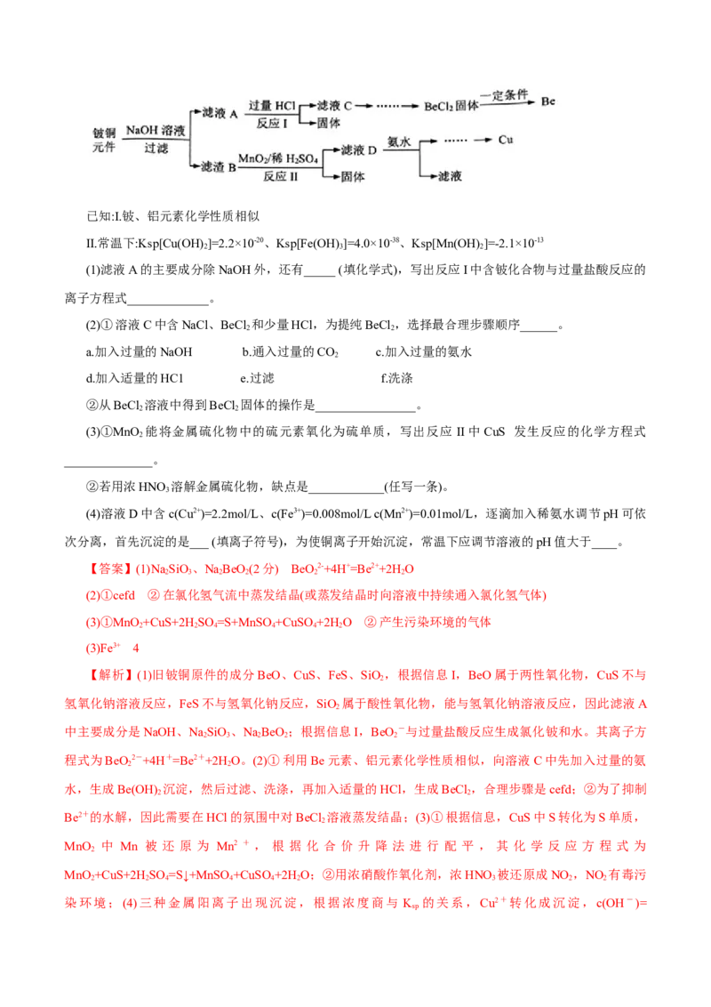 解密10水溶液中离子反应(集训)(解析版)_05高考化学_新高考复习资料_2021新高考资料_高频考点解密2021年高考化学二轮复习讲义+分层训练（浙江专版）3.28更新