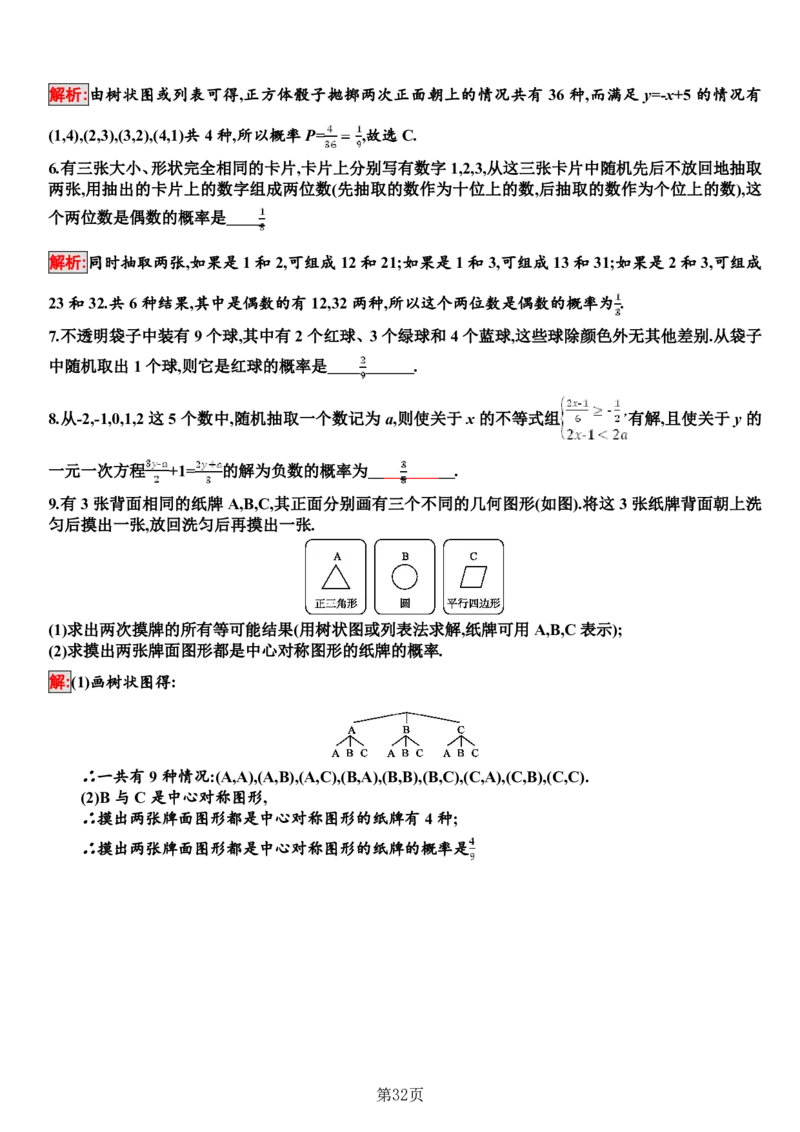 24年人教版九上数学知识点总结＋例题_24秋《初中各科知识点梳理》_2024秋《名师总结》知识点789年级全科_24秋《名师总结》知识点九年级全科
