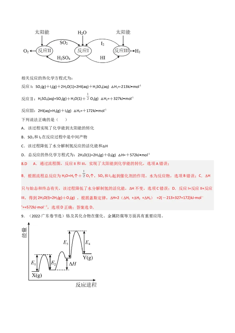 高频考点21化学反应中的能量变化图-2023年高考化学二轮复习高频考点51练（解析版）_05高考化学_新高考复习资料_2023年新高考资料_二轮复习