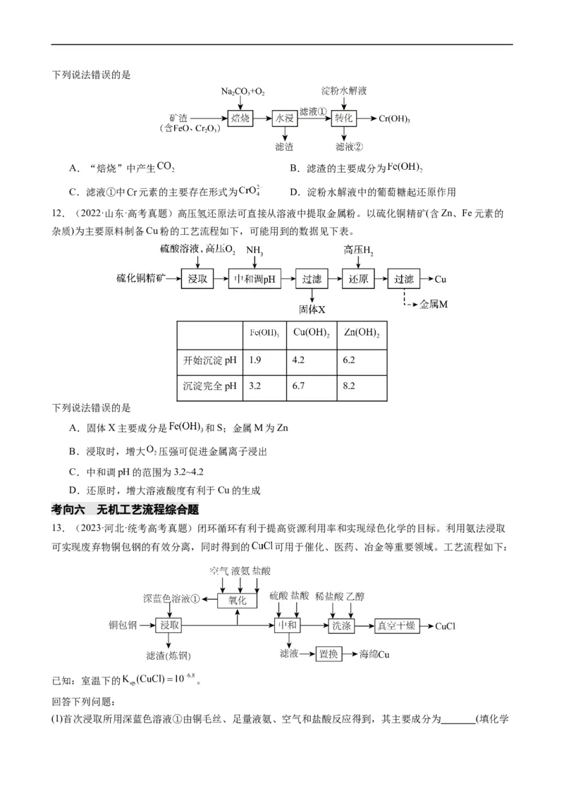 重难点06常见无机物的性质、用途与转化-2024年高考化学热点&middot;重点&middot;难点专练（新高考专用）（原卷版）_05高考化学_新高考复习资料_2024年新高考资料_❤专项复习资料