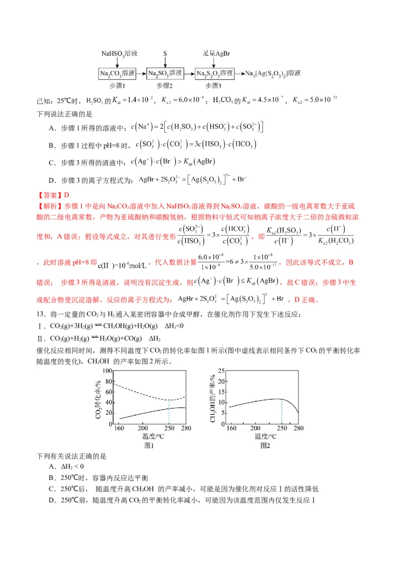 黄金卷03-赢在高考&middot;黄金8卷备战2024年高考化学模拟卷（江苏专用）（解析版）_05高考化学_2024年新高考资料_4.2024高考模拟预测试卷