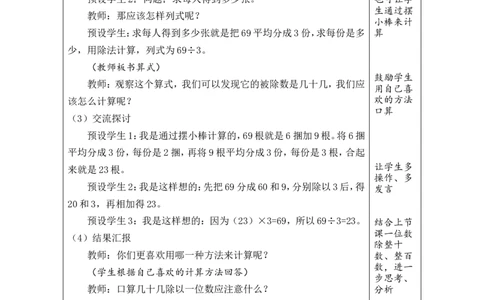 2口算除法（2）_26春人教版数学三下_00、教案3套完整版_第1套表格式教案_2除数是一位数的除法