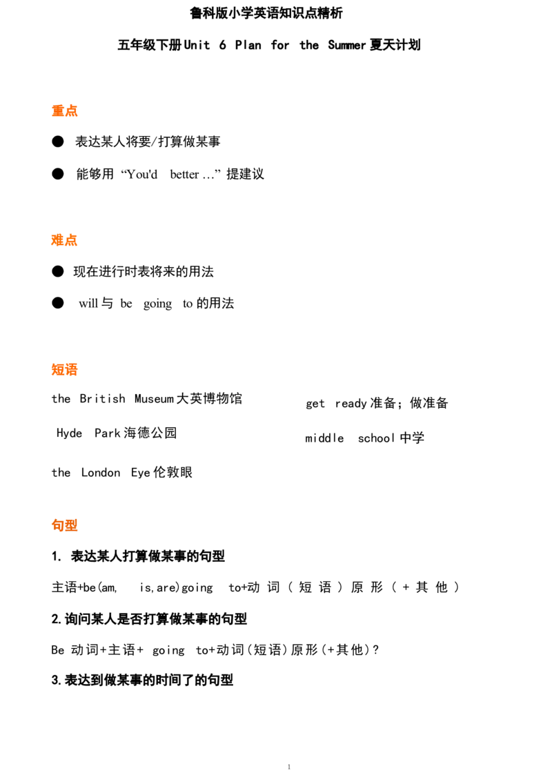 五6_《小学各科知识点》_小学英语《知识梳理》3-6年级上下册_下册_鲁科版小学英语3-5年级下册_五下_五6
