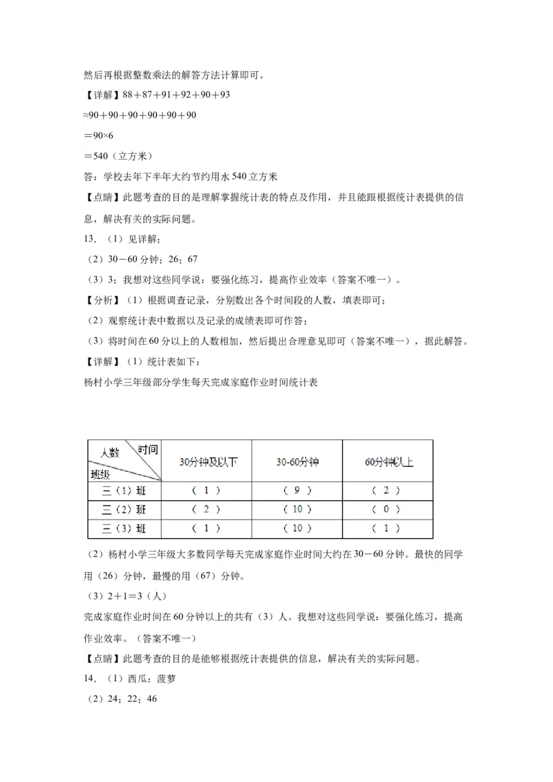 3.1复式统计图（同步练习）-三年级数学下册（人教版）_26春人教版数学三下_00、更新资料3月18日_分层作业-K14_2024版