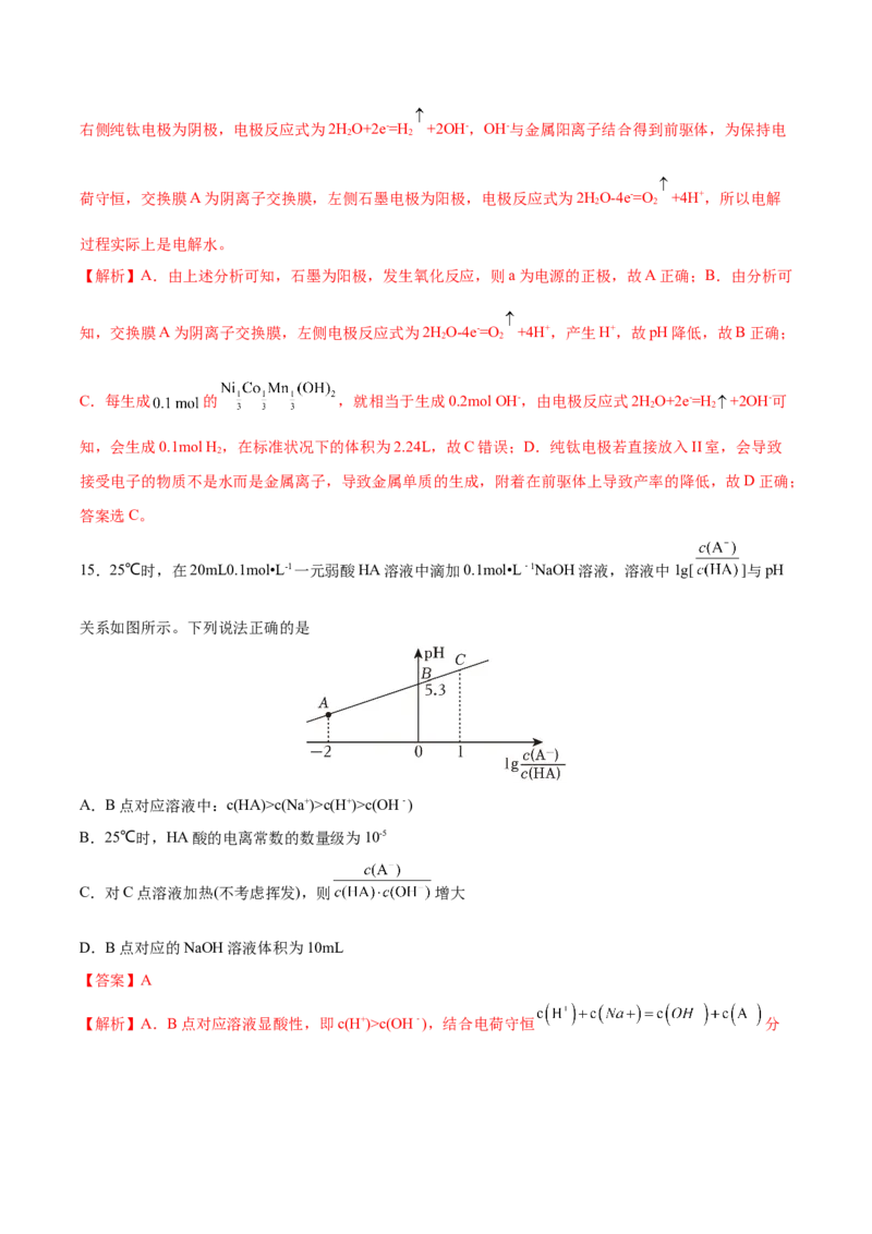 黄金卷02-赢在高考&middot;黄金8卷备战2024年高考化学模拟卷（湖北专用）（解析版）_05高考化学_2024年新高考资料_4.2024高考模拟预测试卷