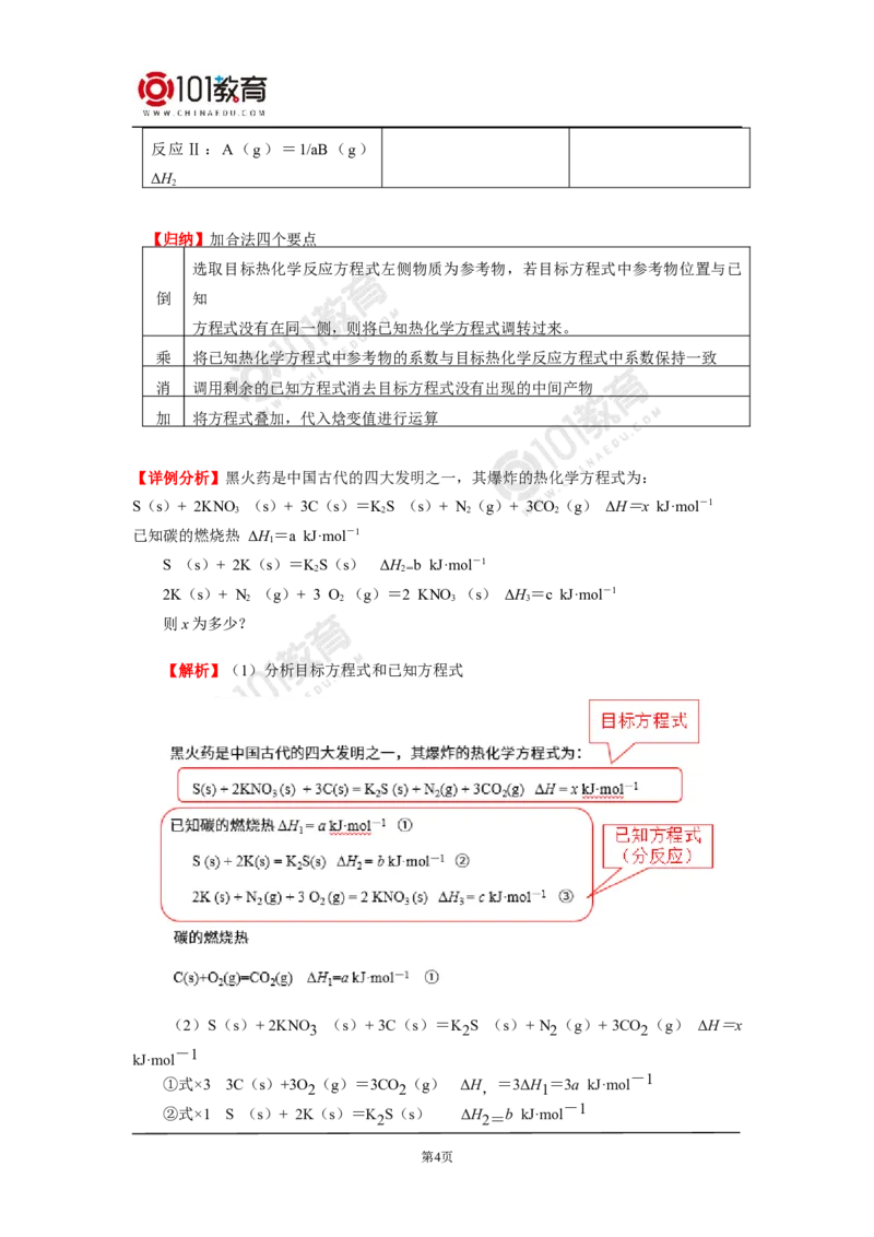 选择性必修1第一章化学反应的热效应第二节反应热的计算_新人教版高二化学选修一、二、三_新人教版高中化学选择性必修第一册_高二化学（选择性必修第一册）学案练习