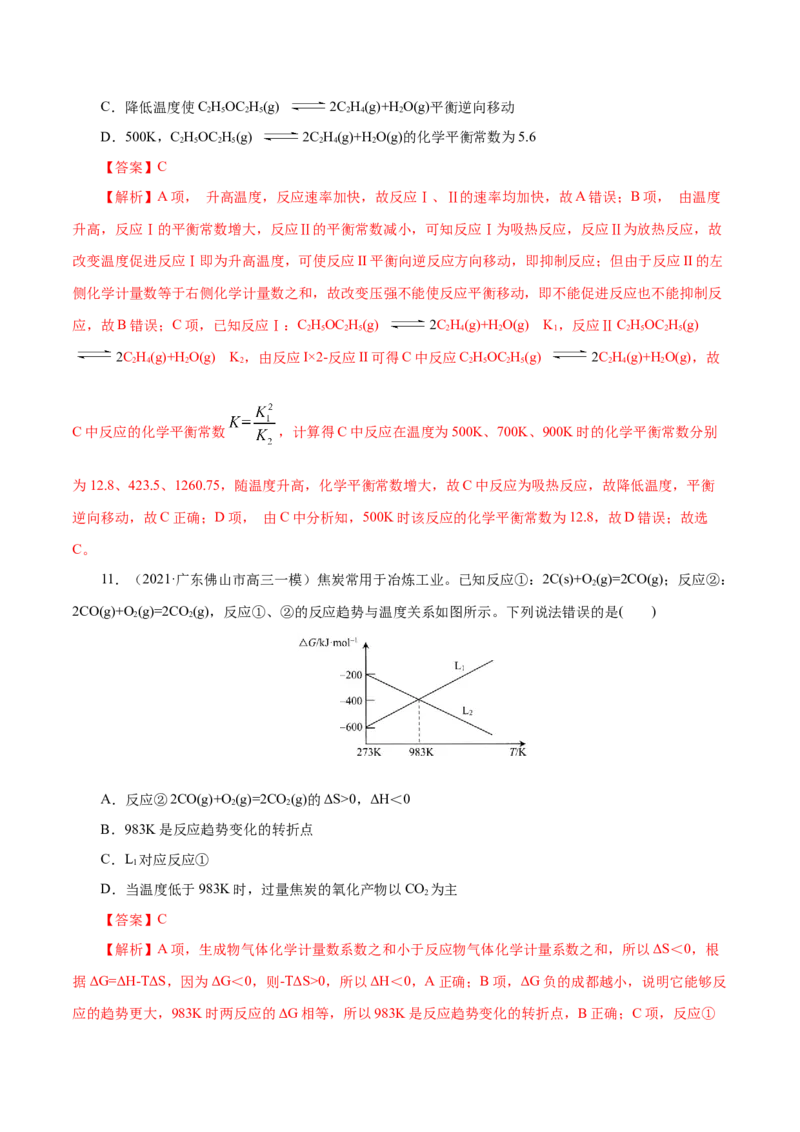 解密09化学反应速率与平衡(集训)(解析版)_05高考化学_新高考复习资料_2021新高考资料_高频考点解密2021年高考化学二轮复习讲义+分层训练（浙江专版）3.28更新
