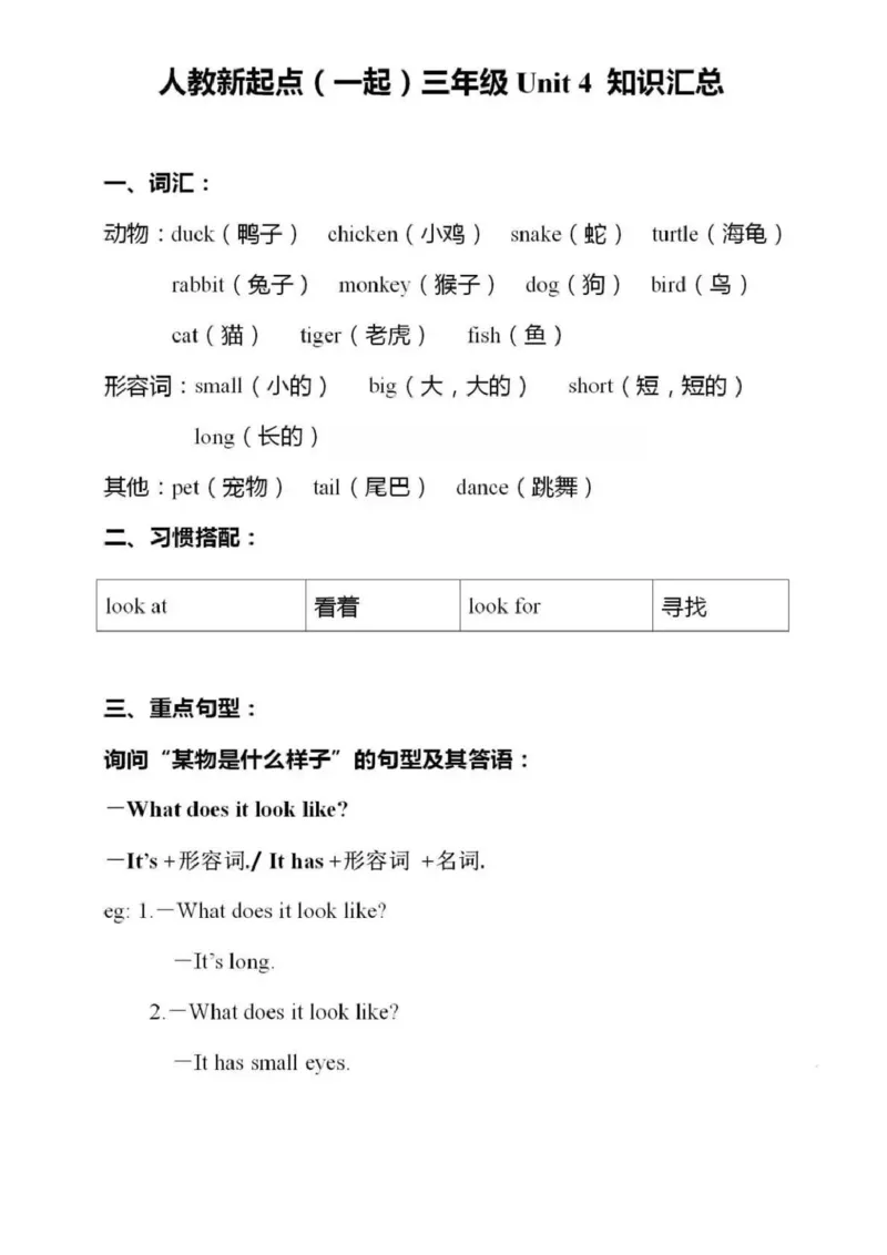 人教新起点版三年级上册知识点_《小学各科知识点》_小学英语《知识梳理》3-6年级上下册_上册_人教新起点版小学英语1-6年级上册