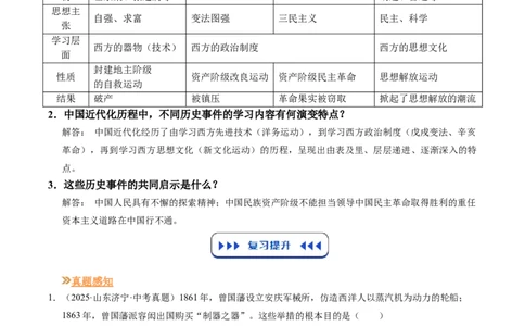 温故知新专题01中国早期现代化的探索（寒假复习讲义）（解析版）_新八下历史_03、寒假复习讲义原卷版+解析版word版_01-八年级历史寒假复习