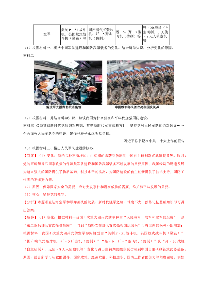 八下期末复习（材料题）解题指导+常考题专项50练（教师版）_新八下历史_00、更新资料3月23日_第二套(4)_期末专项复习-U269_2025版