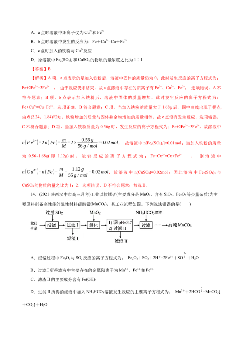 解密06金属及其化合物(集训)(解析版)_05高考化学_新高考复习资料_2021新高考资料_高频考点解密2021年高考化学二轮复习讲义+分层训练（浙江专版）3.28更新