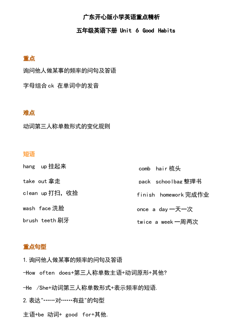 1_《小学各科知识点》_小学英语《知识梳理》3-6年级上下册_下册_开心版小学英语3-6年级下册_五下_unit6