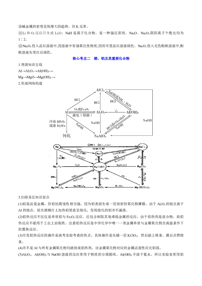 高考解密10常见金属及其重要化合物（讲义）-高频考点解密2023年高考化学二轮复习讲义+分层训练（新高考专用）（原卷版）_05高考化学_新高考复习资料_2023年新高考资料_二轮复习
