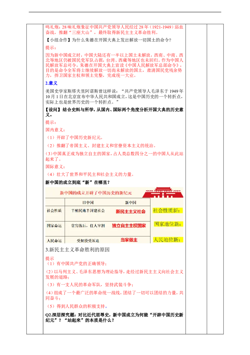 第1课中华人民共和国成立教学设计_新八下历史_00、更新资料3月23日_新版_第三套_第二套_2026春季新版-持续更新中_00.大单元教案+PPT课件+分层作业第2套已更完第13课